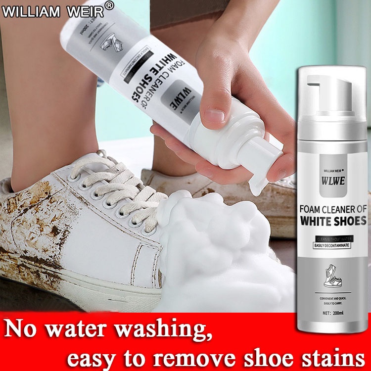 200ML No-wash Shoe Cleaner Cleaning Agent for White Shoes Strong  Decontamination Cleaner Shoe Whitening Cleaner Leather Cleaner for Bags  Foam Cleaner Spray Shoe Cleaner for Sneakers Stain Remover for Shoes Yellow  Stainremover